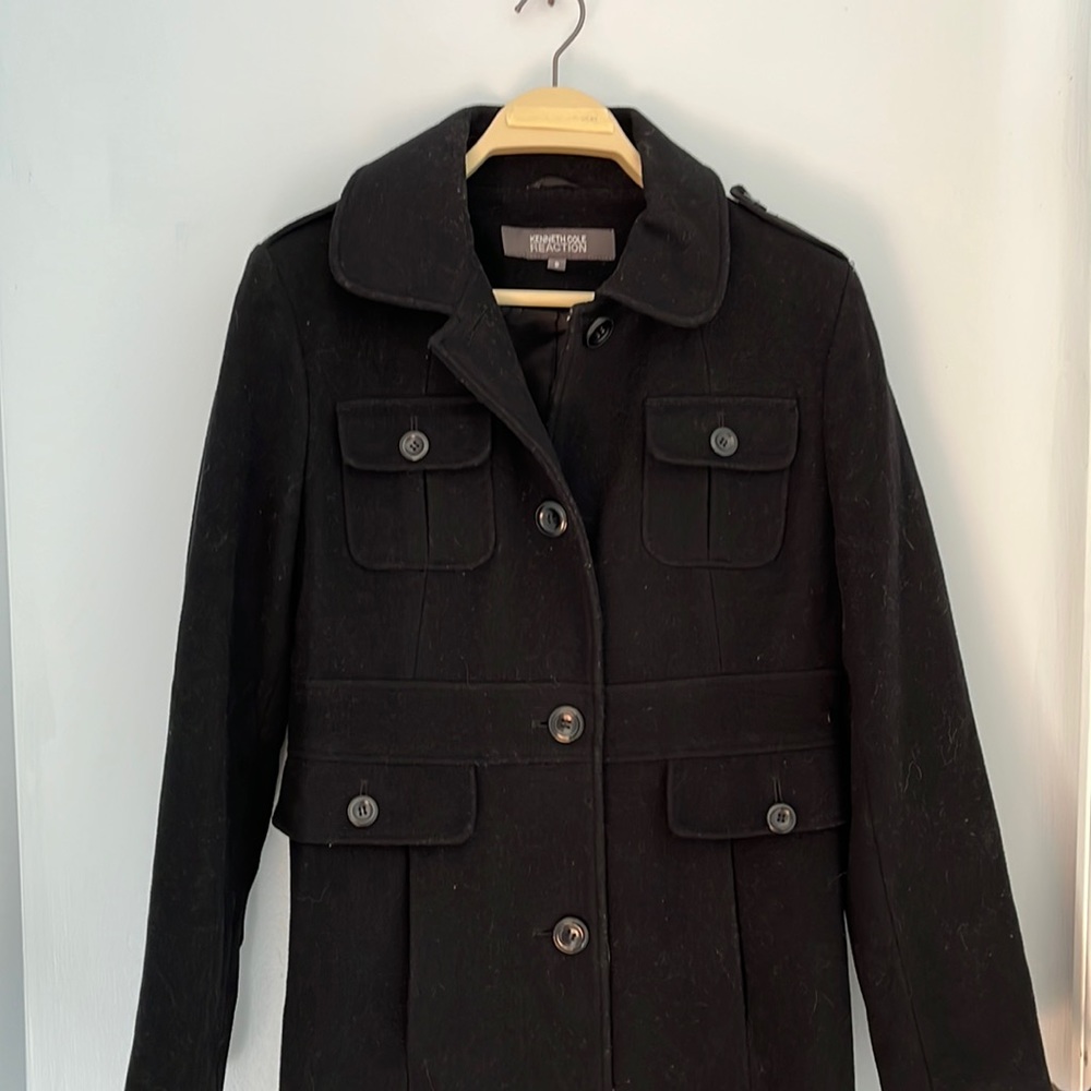 Kenneth Cole Reaction Black Wool Coat